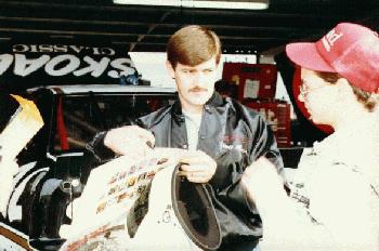 Davey and an autograph seeker